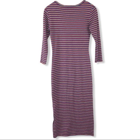 Juicy Couture Thermal Rainbow Striped Bodycon Midi Dress - Picture 7 of 15
